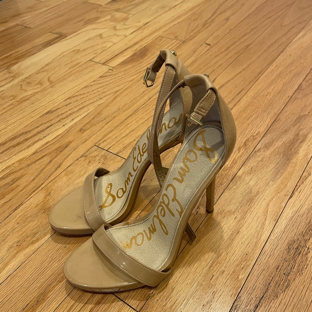 Sam Edelman Strappy Beige Heels; size 8